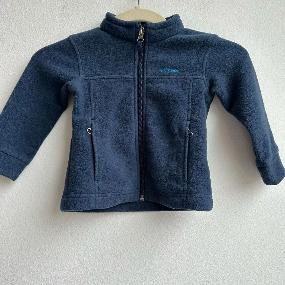 $5/$25 Columbia Toddler Kids Steen Blue Fleece Full Zip Size 2T Cozy Sweater